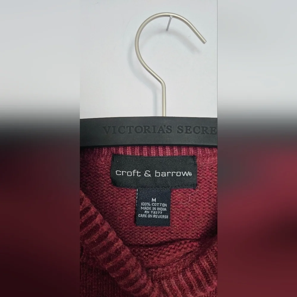 Croft and Barrow Mens M Thick Burgundy Sweater